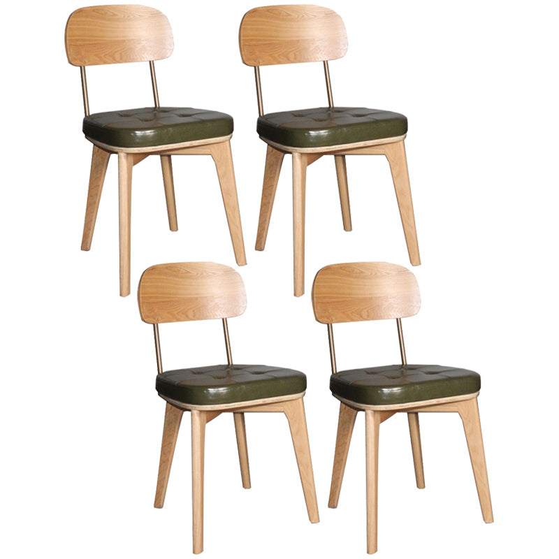 Chaise de salle à manger industrielle, chaise latérale à dossier ouvert avec pieds en bois pour usage domestique