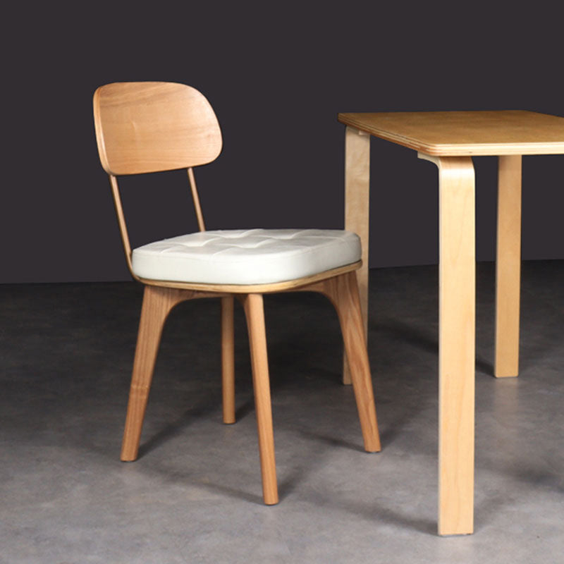 Chaise de salle à manger industrielle, chaise latérale à dossier ouvert avec pieds en bois pour usage domestique