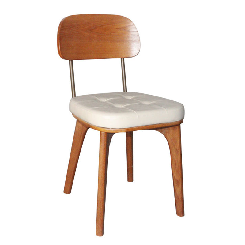 Chaise de salle à manger industrielle, chaise latérale à dossier ouvert avec pieds en bois pour usage domestique