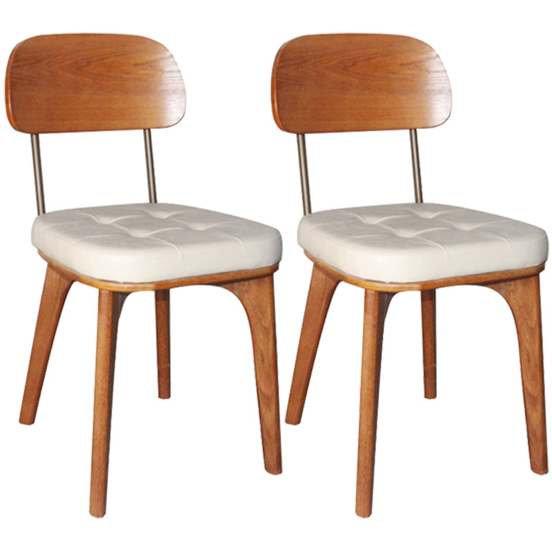 Chaise de salle à manger industrielle, chaise latérale à dossier ouvert avec pieds en bois pour usage domestique