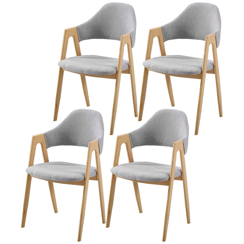 Glam Style Wooden Dining Arm Chair Matte Finish Solid Back Dining Chair for Home