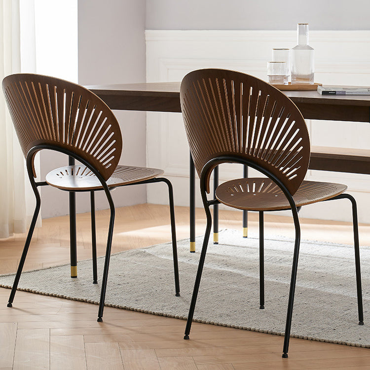 Contemporary Style Metal Chair Set Kitchen Dining Windsor Back Side Chairs
