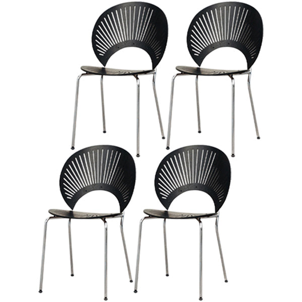 Contemporary Style Metal Chair Set Kitchen Dining Windsor Back Side Chairs