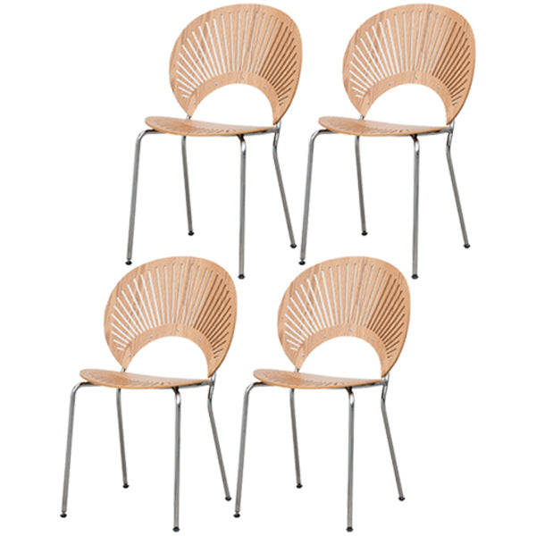 Contemporary Style Metal Chair Set Kitchen Dining Windsor Back Side Chairs