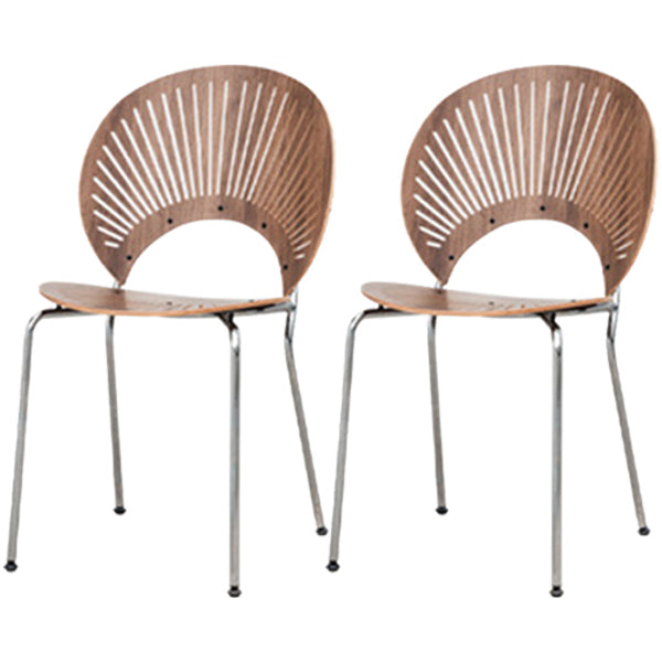 Contemporary Style Metal Chair Set Kitchen Dining Windsor Back Side Chairs