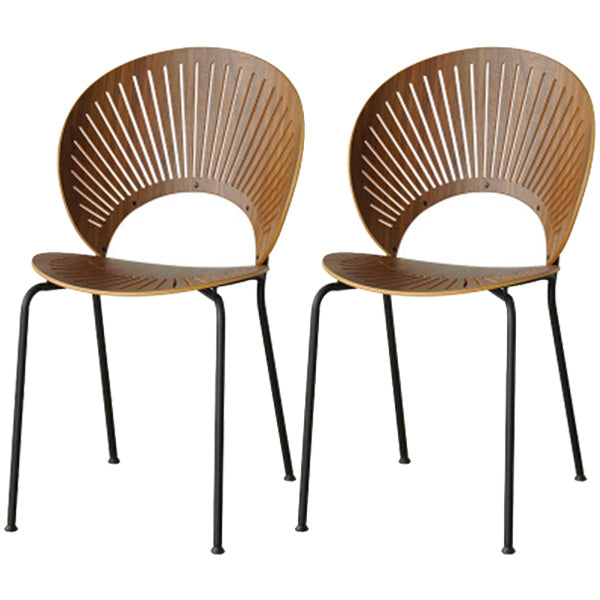 Contemporary Style Metal Chair Set Kitchen Dining Windsor Back Side Chairs