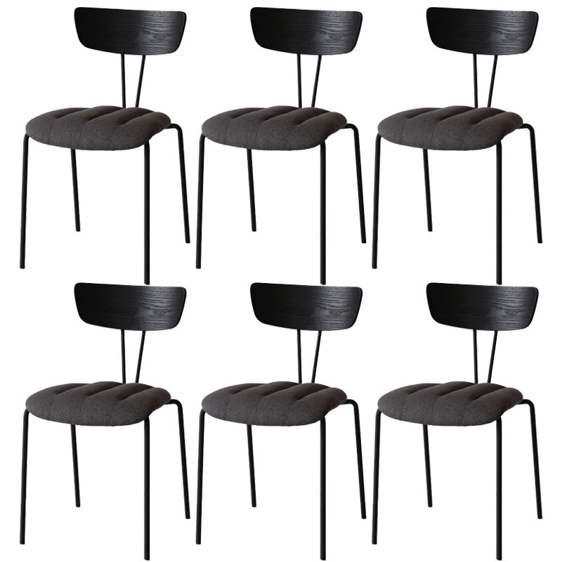 Chaise latérale de finition mate en métal de style industriel, chaise latérale à dossier ouvert pour salle à manger