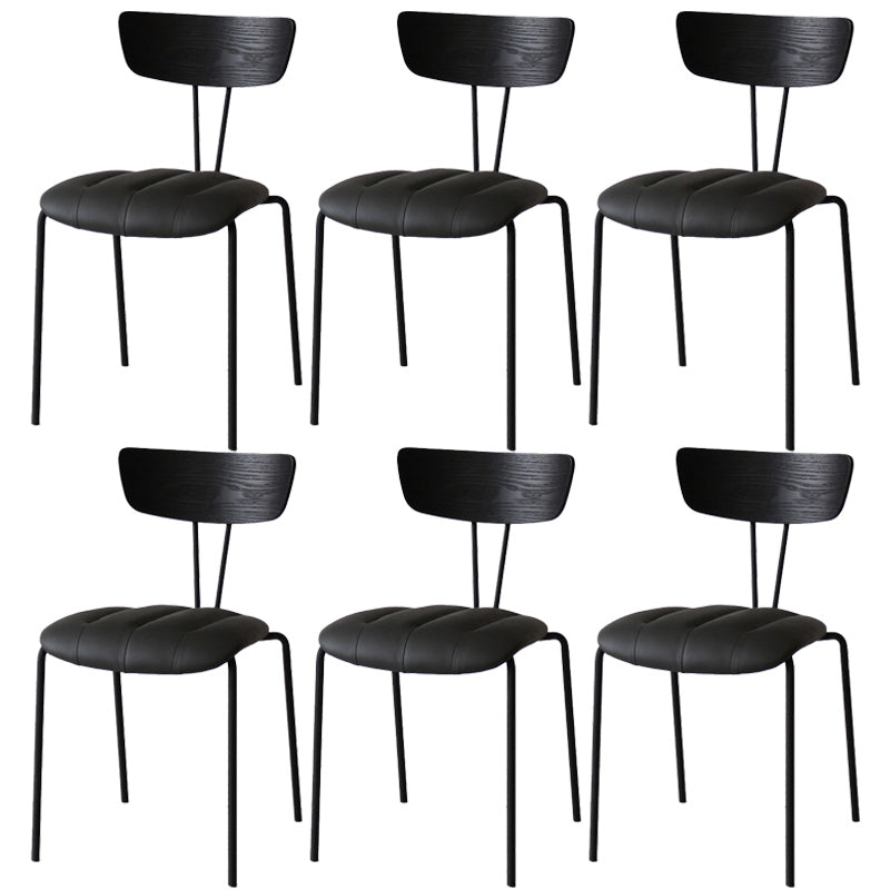 Chaise latérale de finition mate en métal de style industriel, chaise latérale à dossier ouvert pour salle à manger