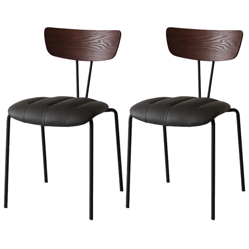 Chaise latérale de finition mate en métal de style industriel, chaise latérale à dossier ouvert pour salle à manger