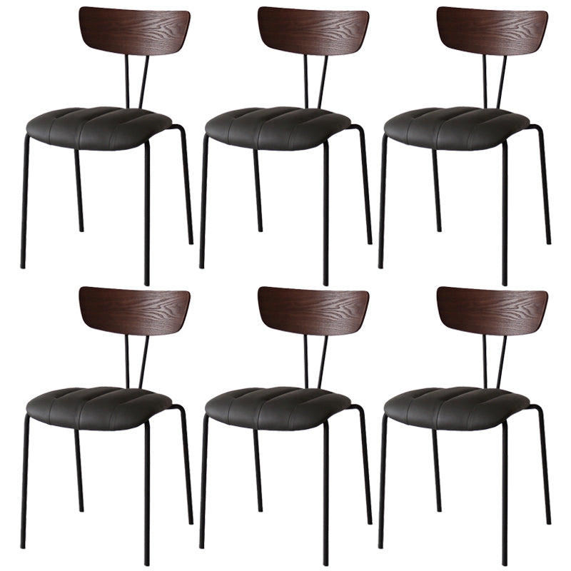 Chaise latérale de finition mate en métal de style industriel, chaise latérale à dossier ouvert pour salle à manger