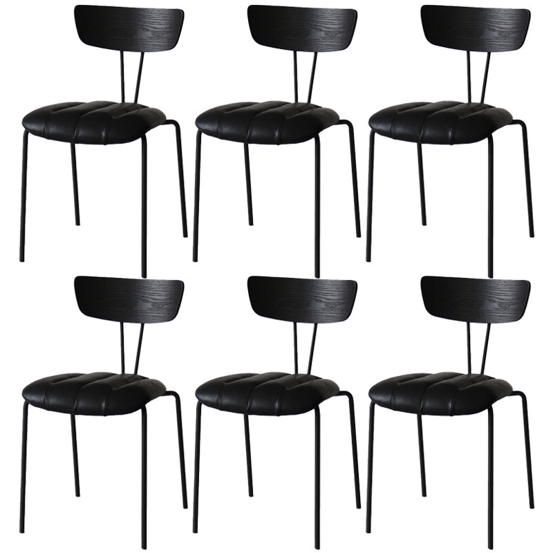 Chaise latérale de finition mate en métal de style industriel, chaise latérale à dossier ouvert pour salle à manger