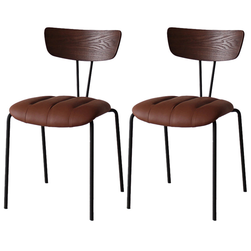 Chaise latérale de finition mate en métal de style industriel, chaise latérale à dossier ouvert pour salle à manger