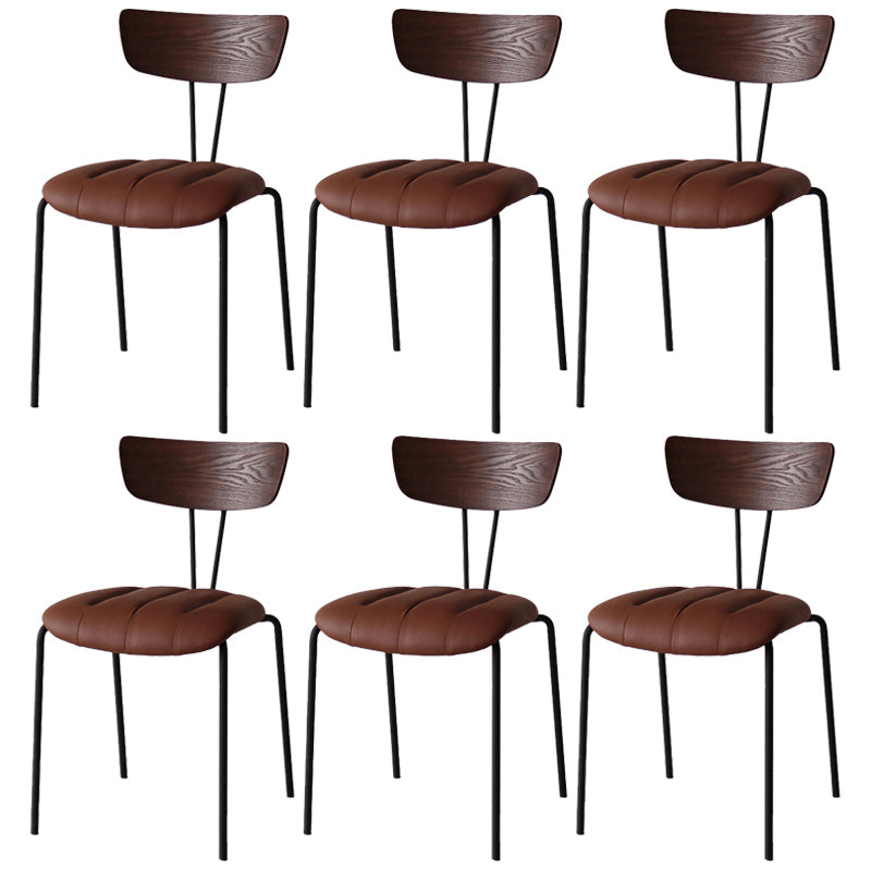 Chaise latérale de finition mate en métal de style industriel, chaise latérale à dossier ouvert pour salle à manger