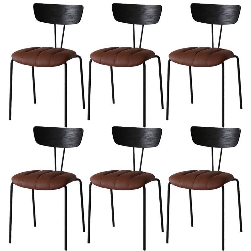 Chaise latérale de finition mate en métal de style industriel, chaise latérale à dossier ouvert pour salle à manger
