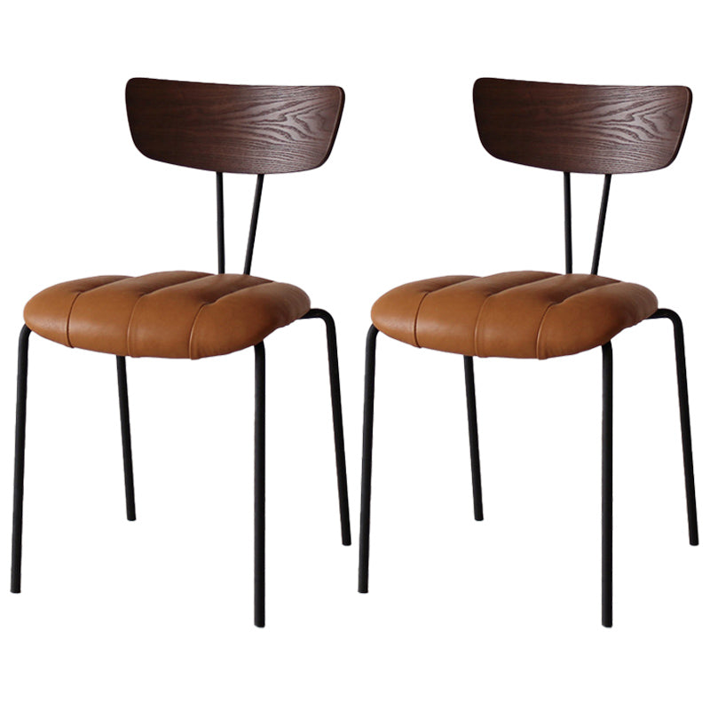 Chaise latérale de finition mate en métal de style industriel, chaise latérale à dossier ouvert pour salle à manger