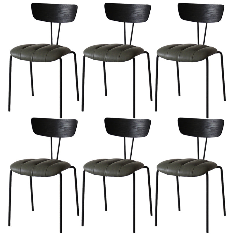 Chaise latérale de finition mate en métal de style industriel, chaise latérale à dossier ouvert pour salle à manger