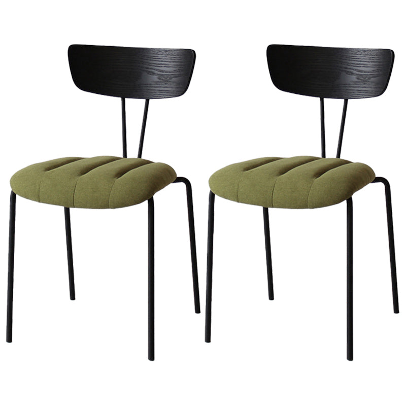 Chaise latérale de finition mate en métal de style industriel, chaise latérale à dossier ouvert pour salle à manger