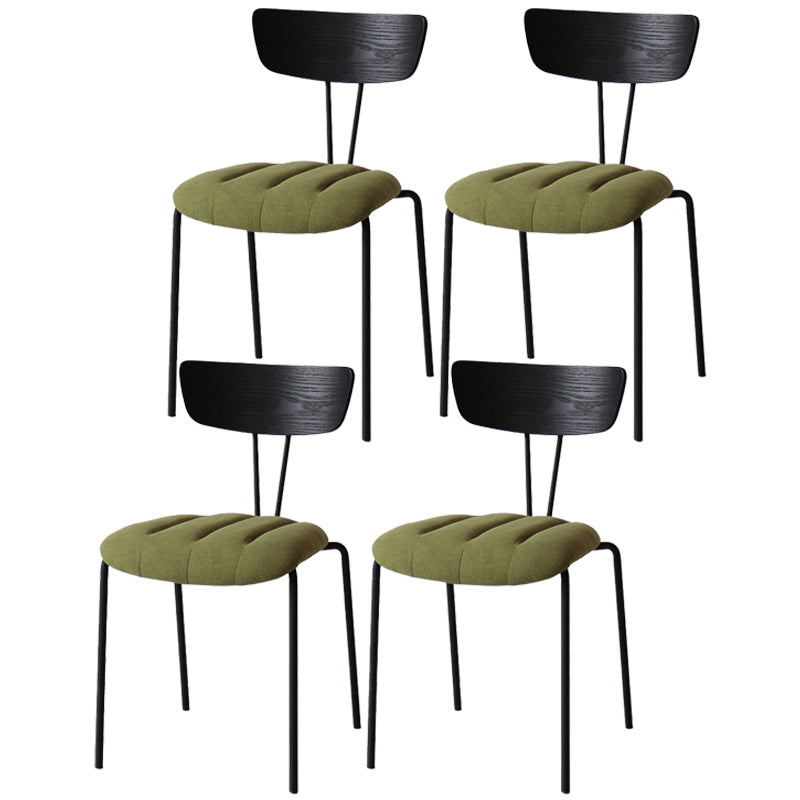 Chaise latérale de finition mate en métal de style industriel, chaise latérale à dossier ouvert pour salle à manger