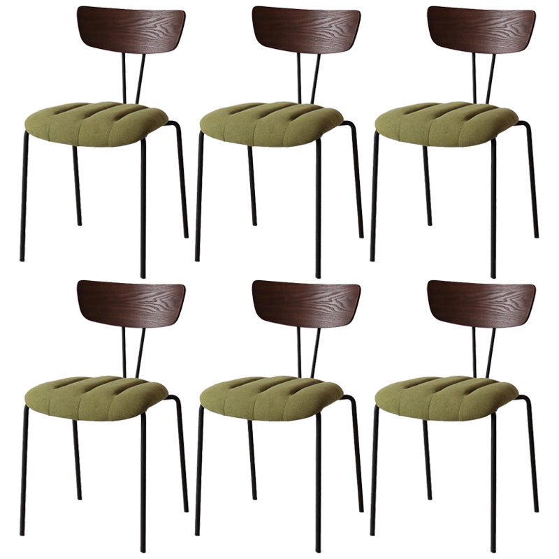 Chaise latérale de finition mate en métal de style industriel, chaise latérale à dossier ouvert pour salle à manger