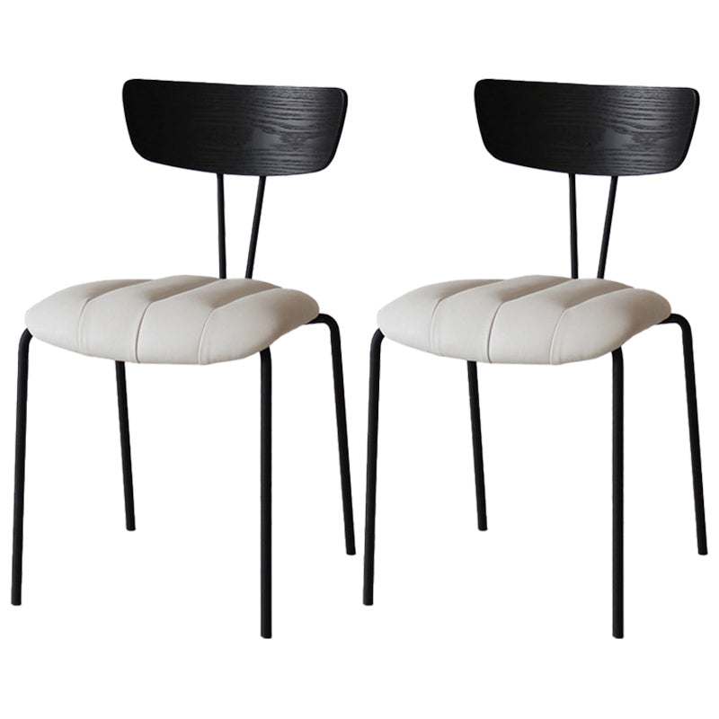 Chaise latérale de finition mate en métal de style industriel, chaise latérale à dossier ouvert pour salle à manger