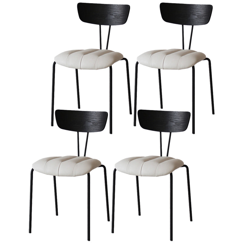Chaise latérale de finition mate en métal de style industriel, chaise latérale à dossier ouvert pour salle à manger
