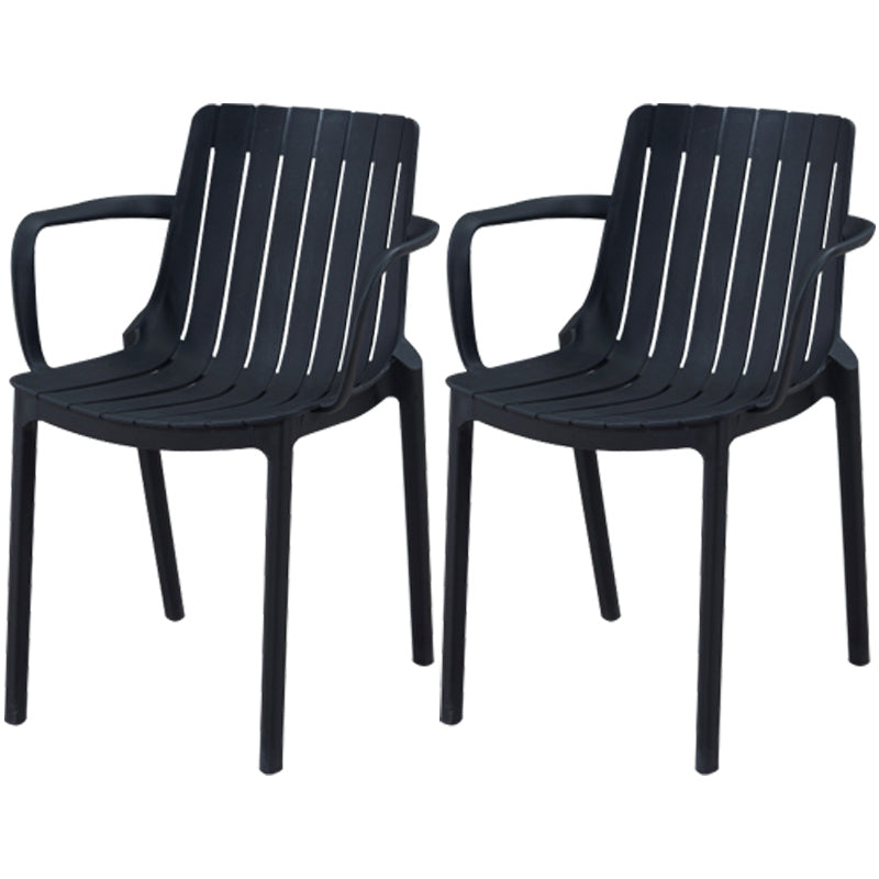 Scandinavian Kitchen Arm Chair Indoor Slat Back Plastic Dining Room Chair