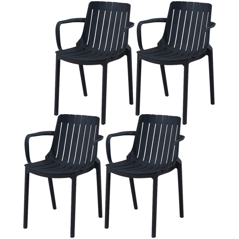 Scandinavian Kitchen Arm Chair Indoor Slat Back Plastic Dining Room Chair