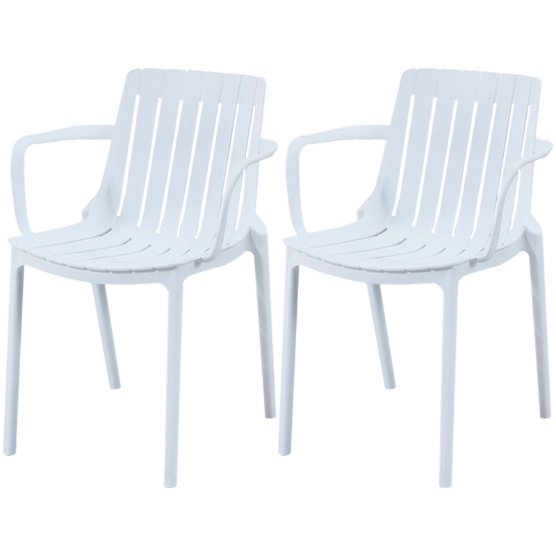 Scandinavian Kitchen Arm Chair Indoor Slat Back Plastic Dining Room Chair