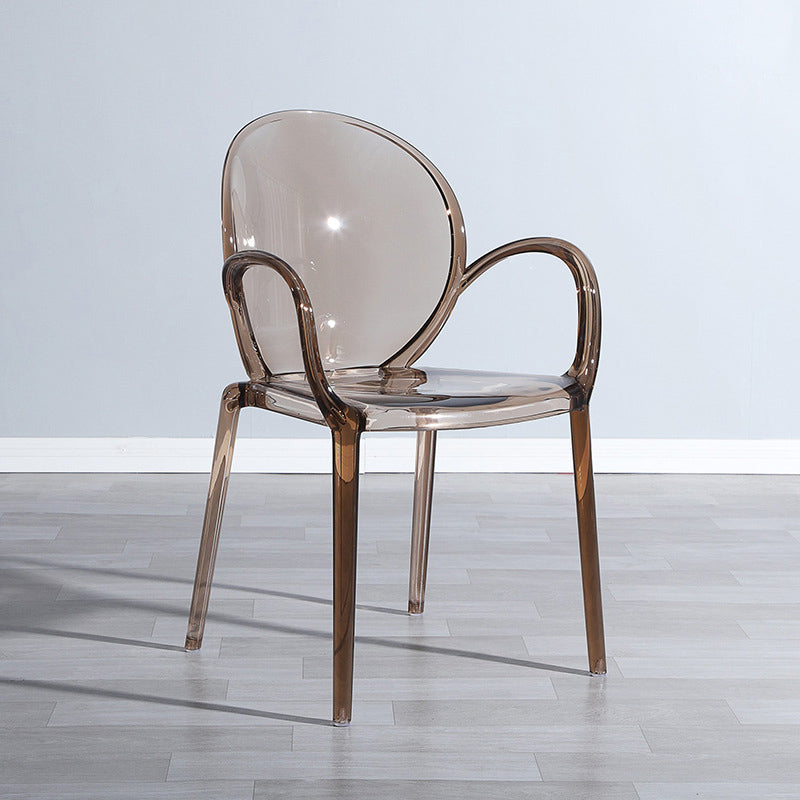 Modern Transparent Plastic Solid Back Side Chair 34"H Dining Chair for Restaurant