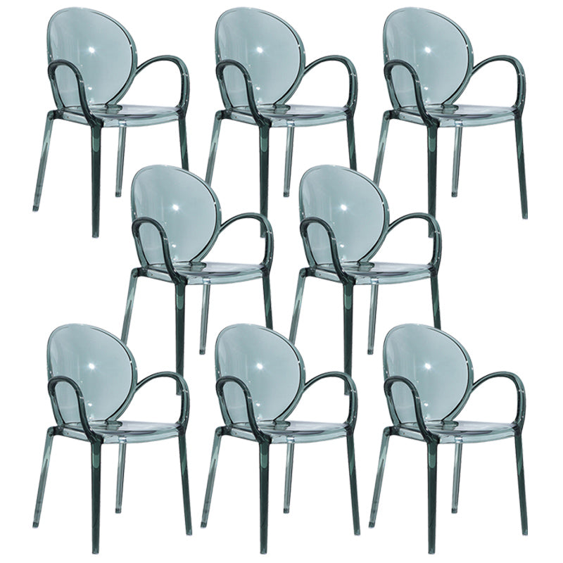 Modern Transparent Plastic Solid Back Side Chair 34"H Dining Chair for Restaurant