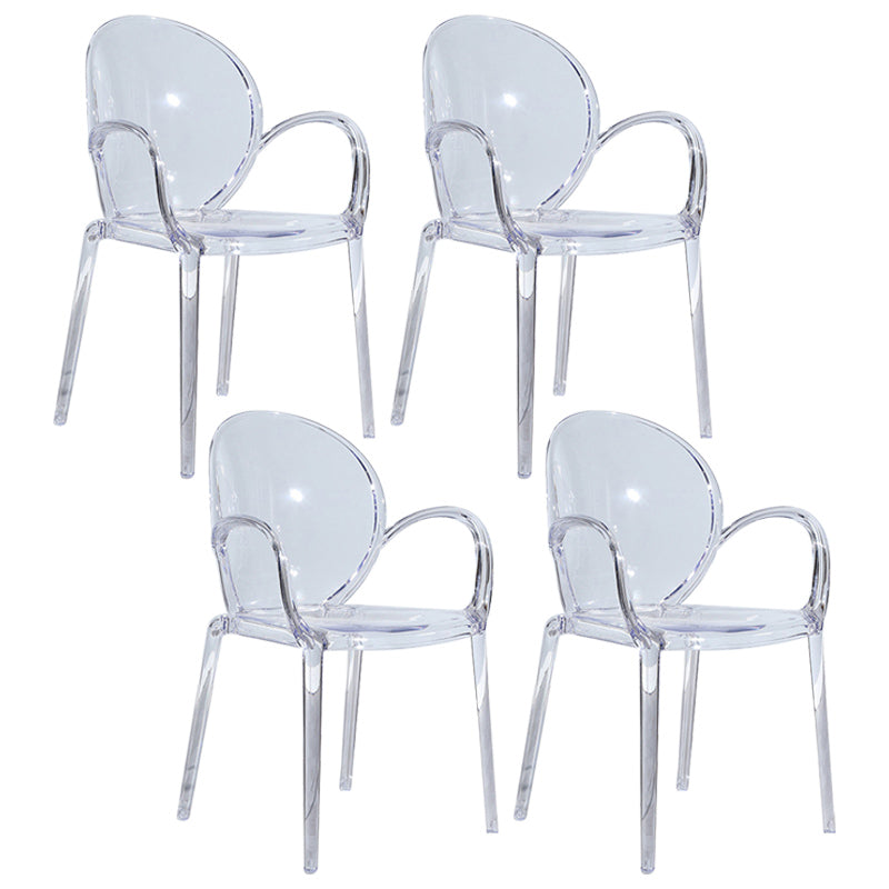 Modern Transparent Plastic Solid Back Side Chair 34"H Dining Chair for Restaurant
