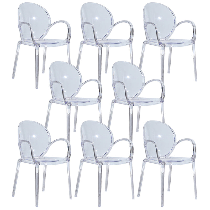 Modern Transparent Plastic Solid Back Side Chair 34"H Dining Chair for Restaurant