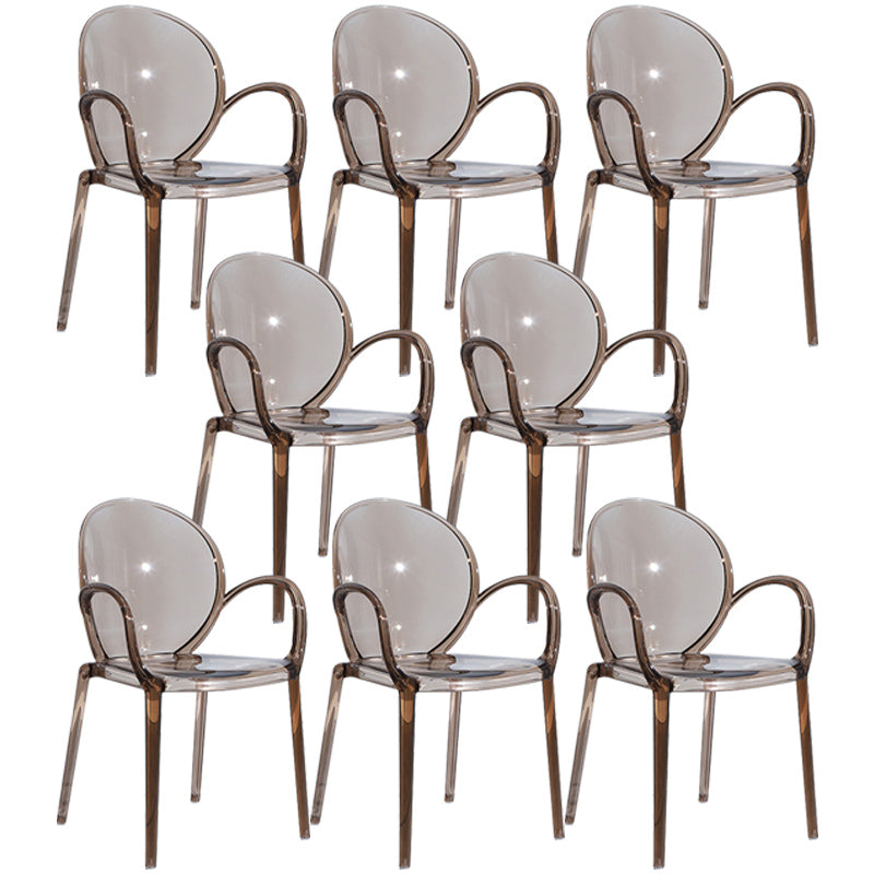 Modern Transparent Plastic Solid Back Side Chair 34"H Dining Chair for Restaurant