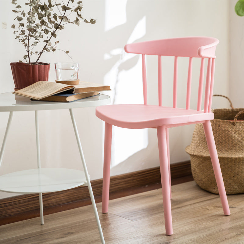 Scandinavian Style Plastic Dining Armless Chair Windsor Back Side Chair for Home Use