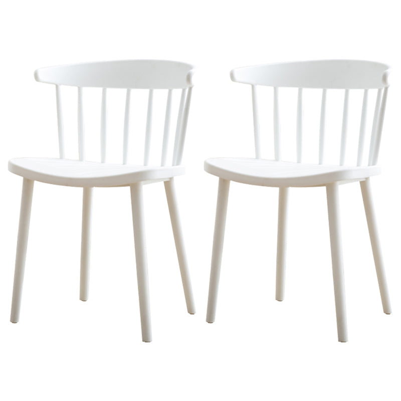 Scandinavian Style Plastic Dining Armless Chair Windsor Back Side Chair for Home Use