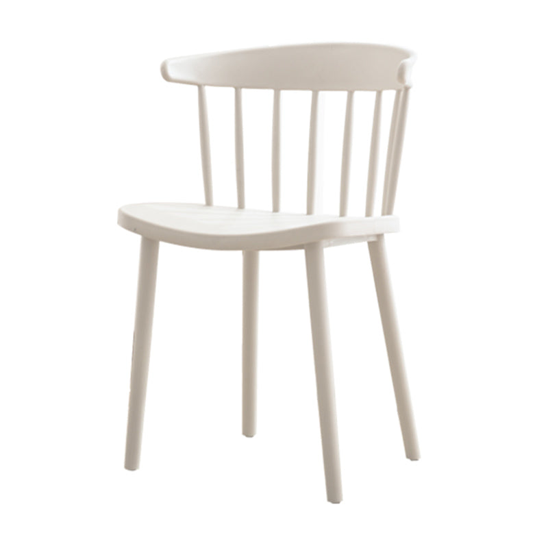Scandinavian Style Plastic Dining Armless Chair Windsor Back Side Chair for Home Use