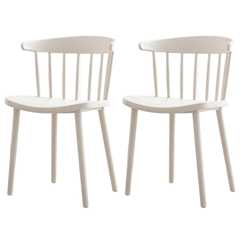 Scandinavian Style Plastic Dining Armless Chair Windsor Back Side Chair for Home Use