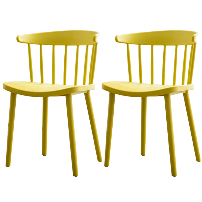 Scandinavian Style Plastic Dining Armless Chair Windsor Back Side Chair for Home Use