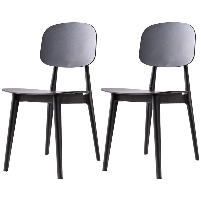 Scandinavian Style Plastic Dining Armless Chair Windsor Back Side Chair for Home Use