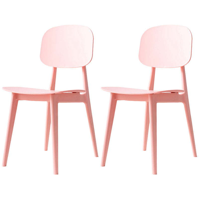 Scandinavian Style Plastic Dining Armless Chair Windsor Back Side Chair for Home Use