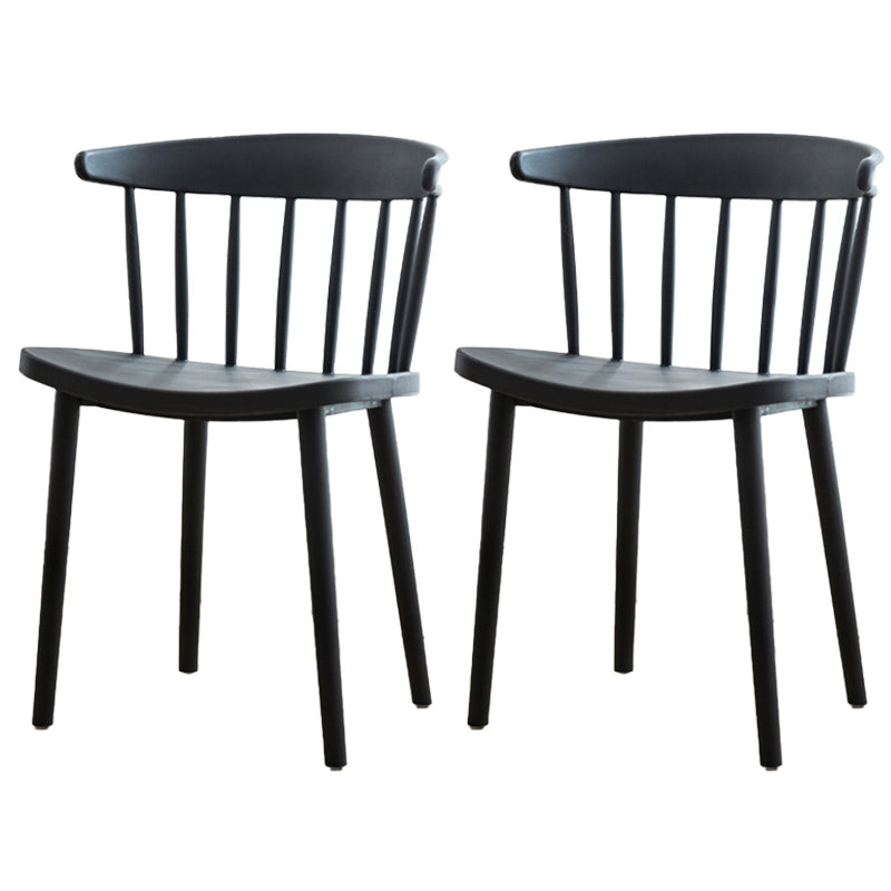 Scandinavian Style Plastic Dining Armless Chair Windsor Back Side Chair for Home Use