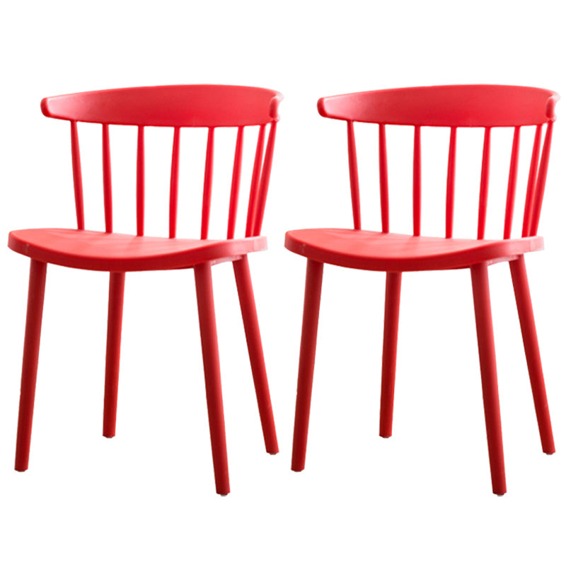 Scandinavian Style Plastic Dining Armless Chair Windsor Back Side Chair for Home Use