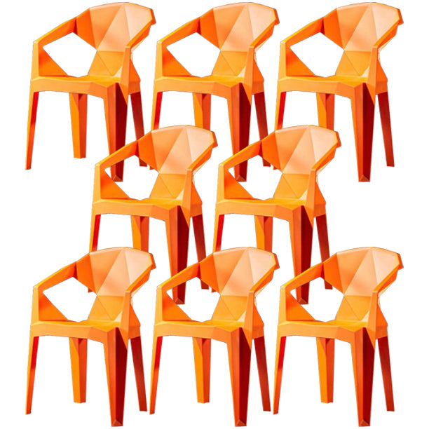 Scandinavian Plastic Dining Armchair Solid Back Side Chair for Home Use