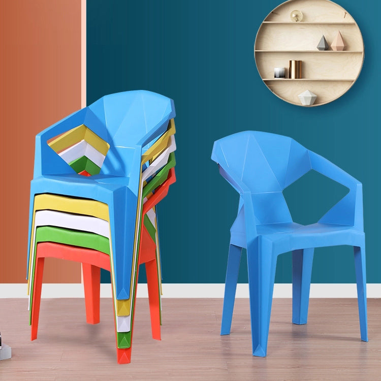 Scandinavian Plastic Dining Armchair Solid Back Side Chair for Home Use