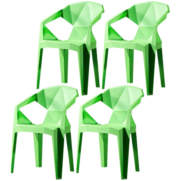 Scandinavian Plastic Dining Armchair Solid Back Side Chair for Home Use