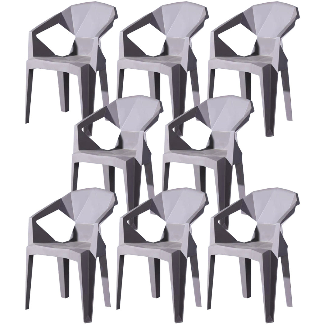 Scandinavian Plastic Dining Armchair Solid Back Side Chair for Home Use