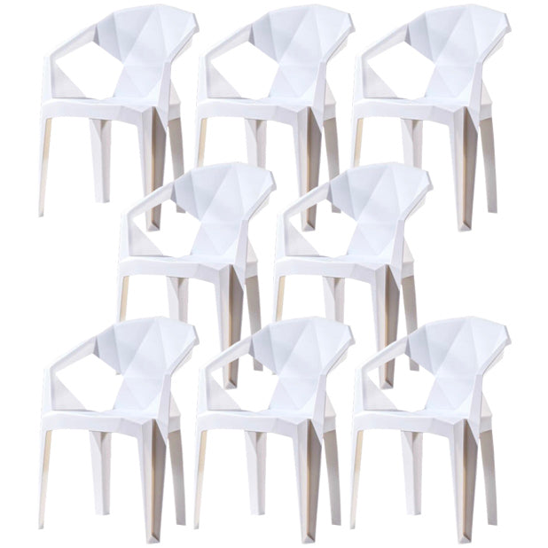 Scandinavian Plastic Dining Armchair Solid Back Side Chair for Home Use