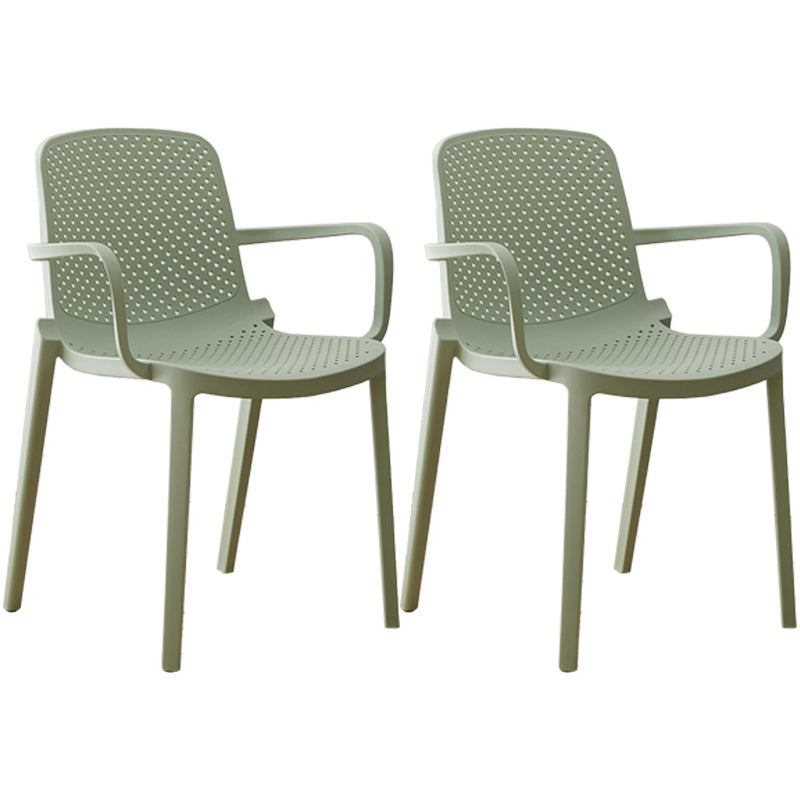 Modern Plastic Solid Back Side Chair 32"H Acrylic Dining Chair for Restaurant