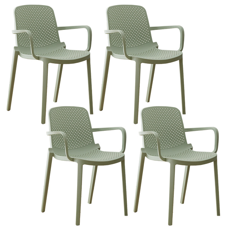 Modern Plastic Solid Back Side Chair 32"H Acrylic Dining Chair for Restaurant