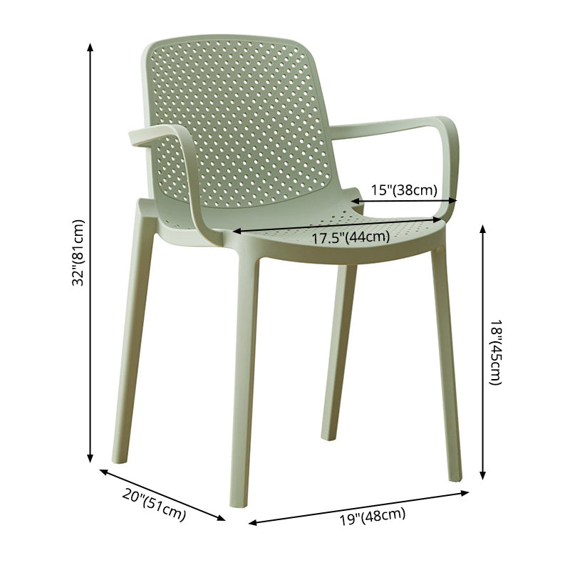 Modern Plastic Solid Back Side Chair 32"H Acrylic Dining Chair for Restaurant